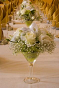 Centerpiece in a martini glass?  Cool!