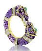 2014: YEAR OF THE HORSE An Amethyst, Emerald and Diamond Bangle Bracelet, by David Webb@北坤人素材