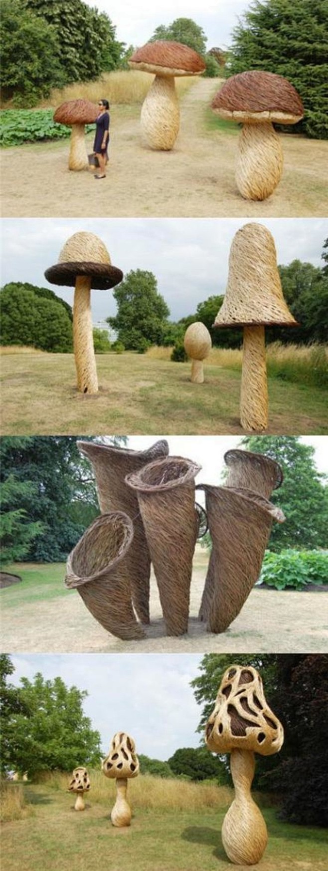 英国伦敦裘园巨型蘑菇雕塑，艺术家通过咨询...