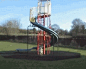 Dog that loves going down the slide