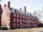 Massachusetts Hall, the oldest surviving building at Harvard University. Built 1718–1720 as a dormitory.