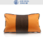 软装靠包样板房床品抱枕 样板间橙色咖色拼接靠垫沙发汽车腰枕