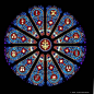玫瑰窗（the rose window），也称玫瑰花窗，为哥特式建筑的特色之一，指中世纪教堂正门上方的大圆形窗，内呈放射状，镶嵌着美丽的彩绘玻璃，因为玫瑰花形而得名。 美图欣赏 #绘画资料参考# ​​​​