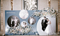 雾霾蓝圆形装饰背景墙婚礼-国外婚礼-DODOWED