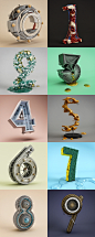 Los Numeros : My contribution for the 36daysOfType project@美工云#c3d设计欣赏##3D大图高清图#