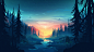 General 2560x1440 forest environment lake mountains digital art water landscape waterfall clouds