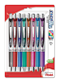 Pentel EnerGel RTX Retractable Liquid Gel Pen, Medium Line, Metal Tip, Assorted Ink, 8-Pack (BL77BP8M)