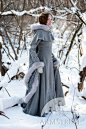 Wool Grey Fantasy Coat "Heritrix Of The Winter" snow princess white queen fur coat. $822.00, via Etsy.