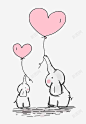 卡通大象爱心气球 免费下载 页面网页 平面电商 创意素材