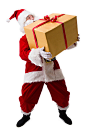 圣诞老人,圣诞节,圣诞礼物,运送,拿着_6c1822361_圣诞老人抱着礼物箱子_创意图片_Getty Images China