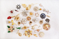 西洋古董首饰 vintage jewellery 古董胸針 各式样的花的图片