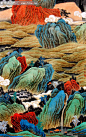 中国山水风景版画 