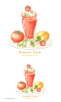 水果果汁饮品手绘食材插画PSD素材_平面素材_乐分享-设计共享素材平台