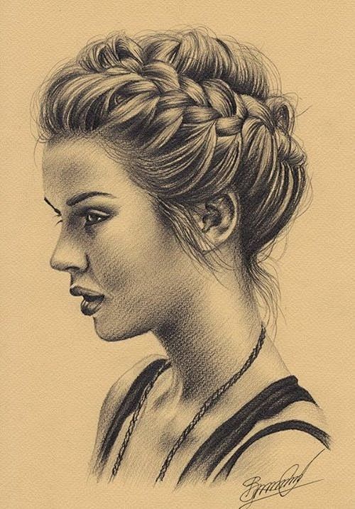 hair girl drawing: 