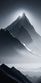 Monochrome Majesty: The Black and White Mountain Landscape | AI ART