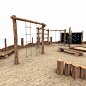 wooden playground 3d obj(B80AD)