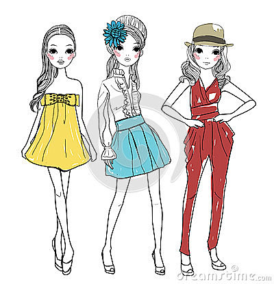 “fashion girl cartoo...