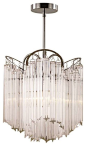 Trans Globe Tapered Veil 3 Light Chandelier, Polished Chrome contemporary-chandeliers