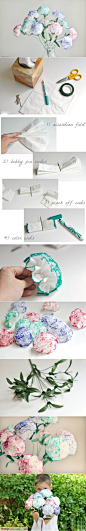 如此漂亮的花束竟然是餐巾纸做的，你一定没想到吧 - 分享 - 趣物街_手工DIY_手绘插画_折纸不织布,创意生活分享平台！