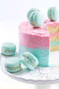Vanilla Ombre Cake with Macarons | Herznah