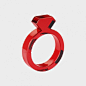 Diamond Ring Red Acrylic | 红色亚克力戒指.良仓－iliangcang.com