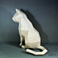 Cat Model , Cat Low poly, Cat Sculpture, pet , Cat Kit, Papercraft Kit, DIY Cat, 3D Paper Crafts animals : You can make your own Cat Models DIY paper craft projects to create a polygonal shaped sculpture. It is a paper 3D paper sculpture that can be put t