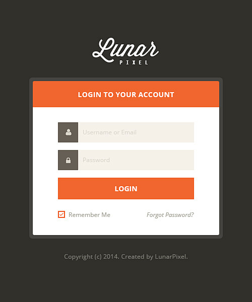 Free Flat Login Form...