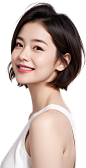 01318-4263382789-1girl,solo,realistic,front,short hair,smiling,white background,,