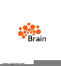 Brain Logo silhouette design vector template. Think idea concept.Brain storm power thinking brain Logotype icon 