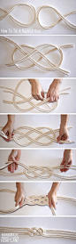 DIY Nautical Knot Rope Necklace Could be used for a bracelet or belt also.