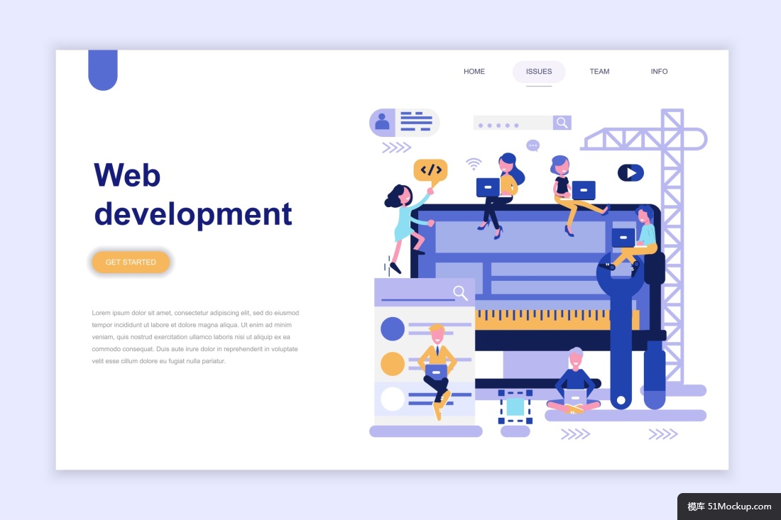 扁平化商务办公网页banner科技感ui插图画023模板矢量素材 插图 插画矢量素材模板