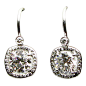 J BIRNBACH Diamond Frame Drop Earrings - 2 carats