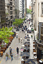 In downtown Buenos Aires buses have been diverted to the exclusive lanes on the main boulevard 9 de Julio. And the city has turned about 100 blocks of those once noisy and polluted roads into either fully pedestrianized streets or pedestrian-priority zone