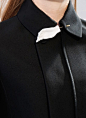 Black jacket collar with ceramic hand pin; chic fashion details // Celine Spring 2015