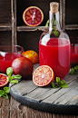 Delicious juice with red oranges and mint by 