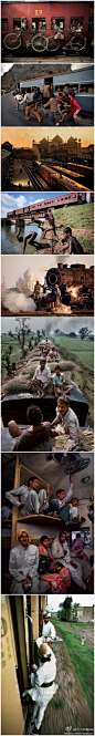 [] POCO印象杂志【纪实摄影欣赏】出名的旅行摄影师Steve McCurry近日推出了一组以“印度铁路”为主题的照片。作品真实纪录了印度民众的交通生活，反映出其实大部分印度百姓出行并非娱乐观光而是迫于生计。画面中，有些乘客攀跳上已经开动的火车， 还有的坐到了铁皮车厢的厢顶。来自:新浪微博