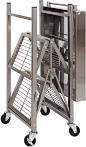 Origami Folding Kitchen Cart on Wheels, 3-Tier Foldable Rolling Cart Made of Commercial-Grade Metal - Stainless Steel Design for Chefs Outdoor Food Prep Cart