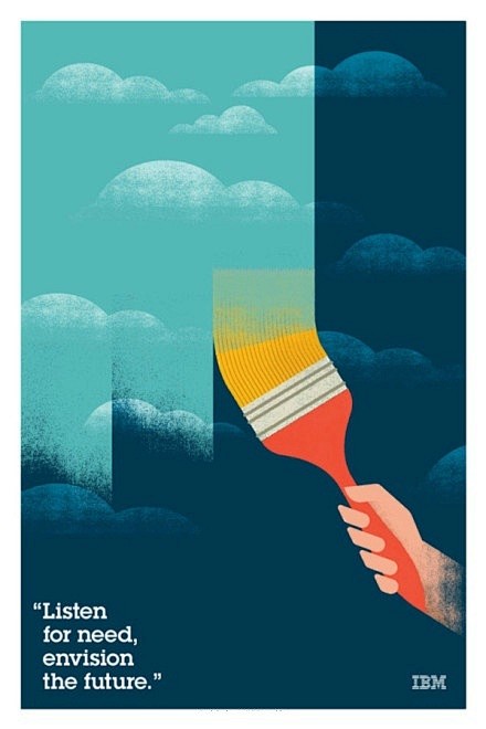 IBM色彩鲜艳的创意海报设计，用创意刷出...
