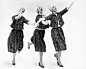   Jean Patchett, Betsy Pickering, and Marilyn Ambrose, suits by Nelly de Grab, New York, June 2, 1958  