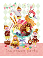 [米田/主动设计整理]Japanese Illustration: Ice Cream Party. Shimako. 2016