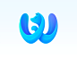 Waterfox Logo 标识设计渐变 neststrix 波浪水 w 尾蓝色标记标识 logodesign logo 刻字字母图标狐狸水狐设计品牌动物