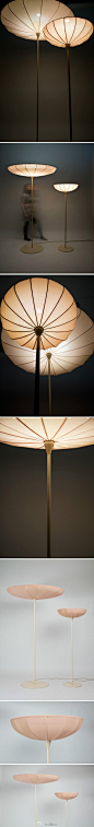 #DINZ灯具# 春天的春灯似花儿样开放伸展身躯。灯具最高测量两米大小的灯，像一个发光的森林。当灯打开时，肉色调的变化从不透明到透明纺织。第一次在米兰国际家具展2013春季灯展出。