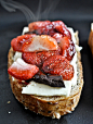 Roasted strawberry, brie and chocolate grilled cheese...