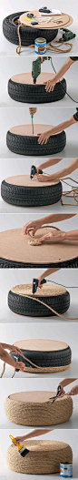 DIY Tire Ottoman DIY Projects / UsefulDIY.com