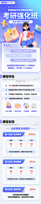 考研强化班研究生考试课程招生教育培训营销长图