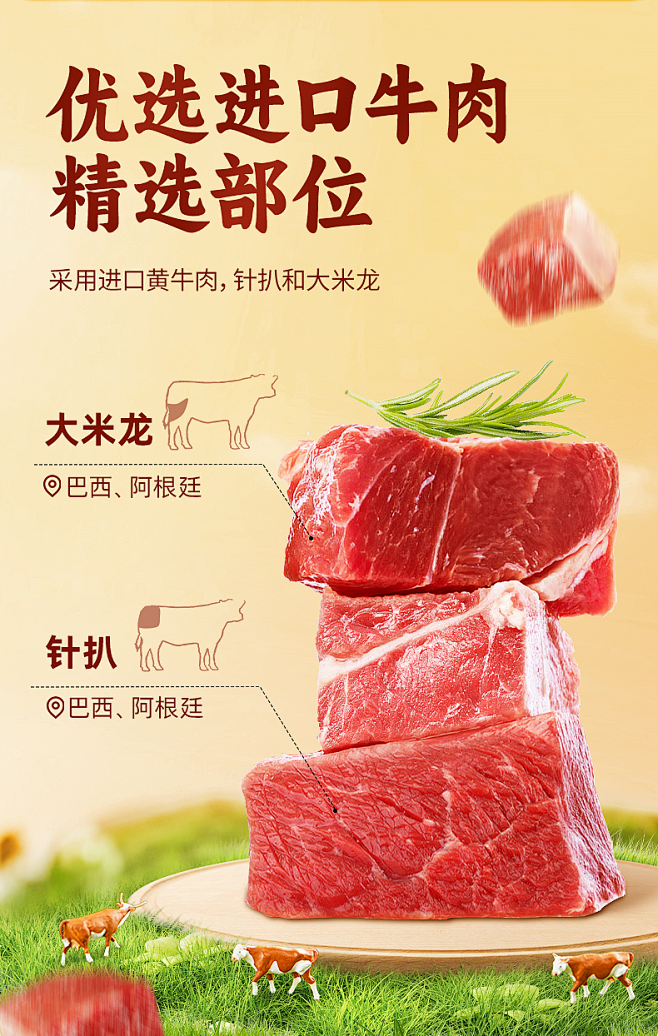 进口牛肉 牛肉粒