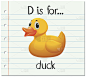 卡片上的字母D代表鸭子
