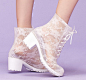 dripdrop 春季新款 韩版优雅高贵 高跟蕾丝雨靴 透明马丁雨鞋女鞋
