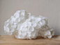 home decor geometric white fabric cloud scuplture art origami gift idea