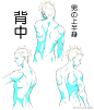 #绘画参考# 嗷ヽ(*´∀`)ﾉ绘师eru(id=55359146)的男性背部绘制教程，教你画出好看的倒三角躯干和肌肉~ ​​​​